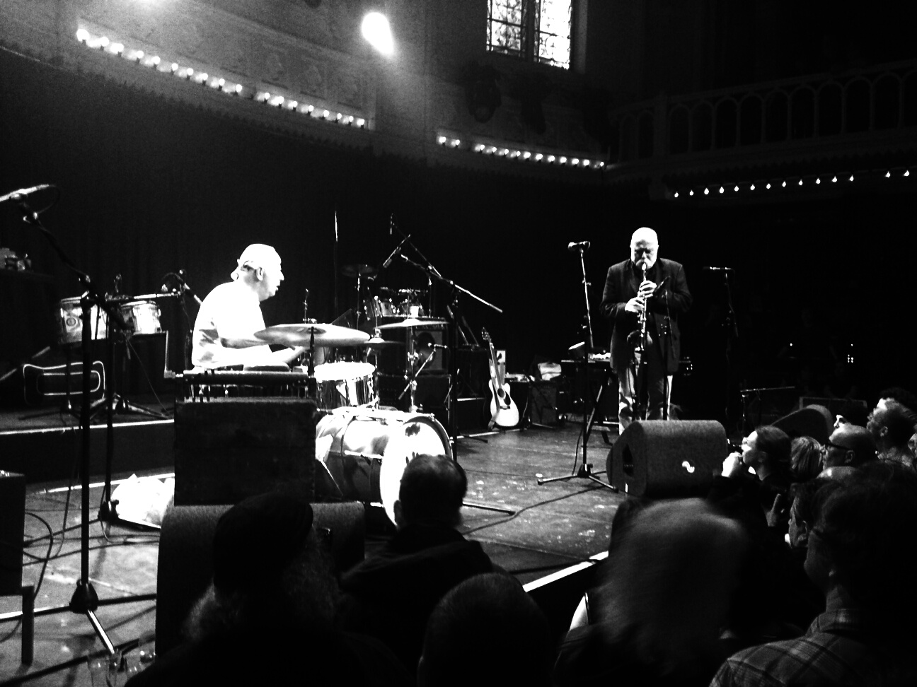 Han Bennink and Peter Brotzmann perform at The Ex festival, Paradiso, Amsterdam